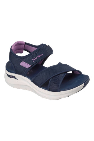 Marineblaue Sandalen mit verstellbaren Kreuzriemen Skechers ARCH FIT 2.0 SANDAL FEELIN' BRIGHT