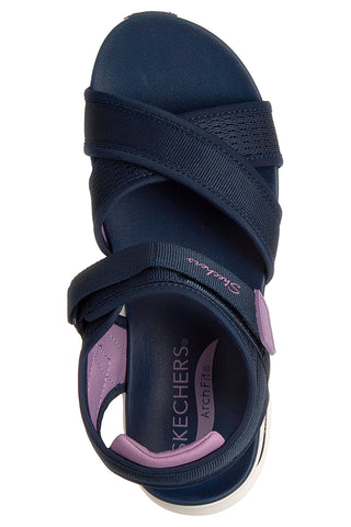 Marineblaue Sandalen mit verstellbaren Kreuzriemen Skechers ARCH FIT 2.0 SANDAL FEELIN' BRIGHT