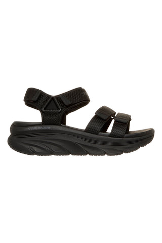 Schwarze Sandalen mit dreifach verstellbarem Riemen Skechers D'LUX WALKER SANDAL SEA-SCAPE