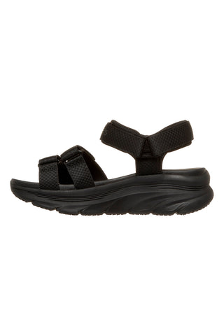 Schwarze Sandalen mit dreifach verstellbarem Riemen Skechers D'LUX WALKER SANDAL SEA-SCAPE