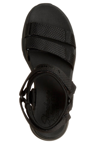 Schwarze Sandalen mit dreifach verstellbarem Riemen Skechers D'LUX WALKER SANDAL SEA-SCAPE