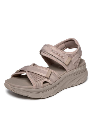 Taupe Sandalen mit verstellbaren Kreuzriemen Skechers D'LUX WALKER SANDAL BOLD CITY