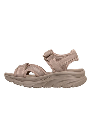 Taupe Sandalen mit verstellbaren Kreuzriemen Skechers D'LUX WALKER SANDAL BOLD CITY