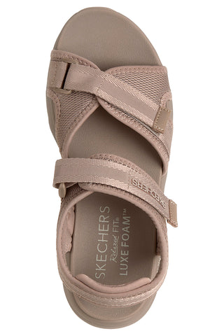 Taupe Sandalen mit verstellbaren Kreuzriemen Skechers D'LUX WALKER SANDAL BOLD CITY