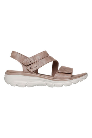 Sandali taupe metallizzato con tripla fascia regolabile Skechers EASY GOING ALL DAY CHIC