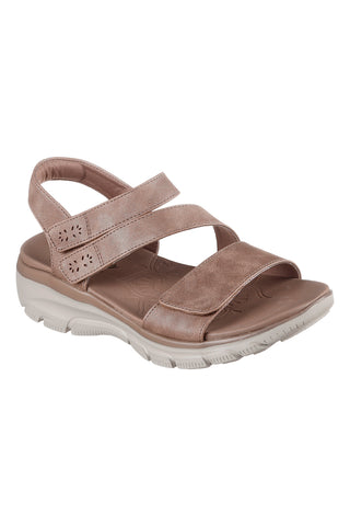 Taupe metallic Sandalen mit dreifach verstellbarem Riemen Skechers EASY GOING ALL DAY CHIC