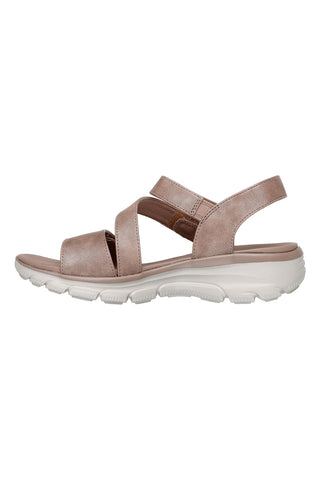 Taupe metallic Sandalen mit dreifach verstellbarem Riemen Skechers EASY GOING ALL DAY CHIC