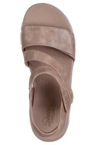 Taupe metallic Sandalen mit dreifach verstellbarem Riemen Skechers EASY GOING ALL DAY CHIC