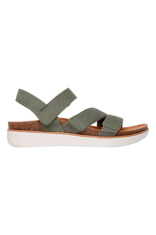 Olivgrüne Sandalen mit verstellbaren Riemen Skechers LIFTED COMFORT