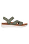 Olivgrüne Sandalen mit verstellbaren Riemen Skechers LIFTED COMFORT