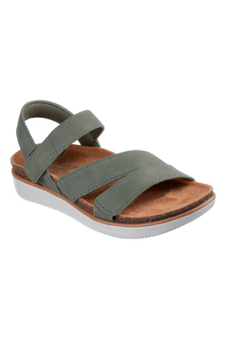Olivgrüne Sandalen mit verstellbaren Riemen Skechers LIFTED COMFORT
