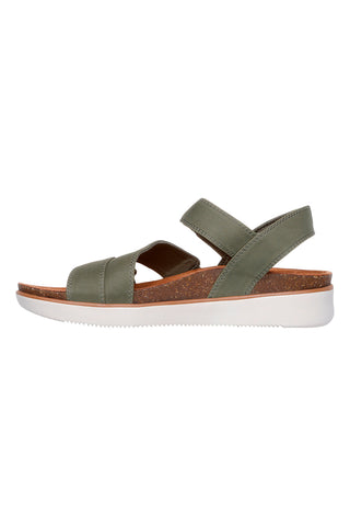 Olivgrüne Sandalen mit verstellbaren Riemen Skechers LIFTED COMFORT