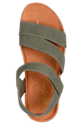Olivgrüne Sandalen mit verstellbaren Riemen Skechers LIFTED COMFORT