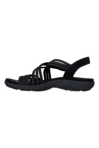 Schwarze Sandalen mit Gummibändern Skechers REGGAE SLIM SUNNYSIDE 2.0