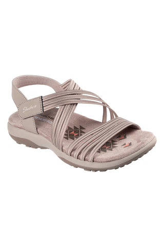 Taupe Sandalen mit elastischen Bändern Skechers REGGAE SLIM SUNNYSIDE 2.0