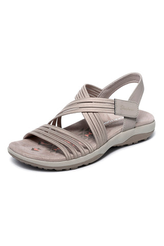 Taupe Sandalen mit elastischen Bändern Skechers REGGAE SLIM SUNNYSIDE 2.0