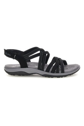 Schwarze Sandalen mit Memory Foam Skechers Reggae Slim Summer Getaway