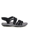 Schwarze Sandalen mit Memory Foam Skechers Reggae Slim Summer Getaway