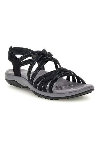 Schwarze Sandalen mit Memory Foam Skechers Reggae Slim Summer Getaway