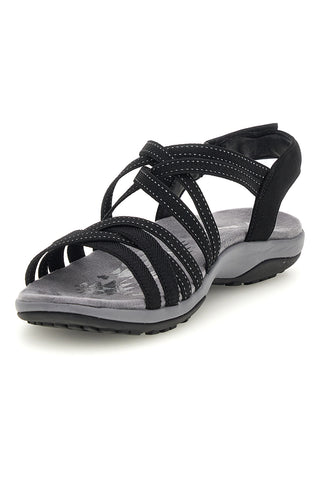Schwarze Sandalen mit Memory Foam Skechers Reggae Slim Summer Getaway