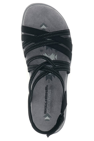 Schwarze Sandalen mit Memory Foam Skechers Reggae Slim Summer Getaway