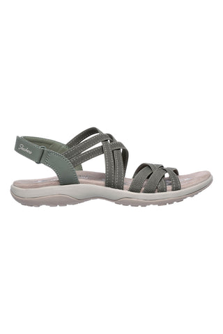 Sandali verde oliva con fasce elastiche regolabili Skechers REGGAE SLIM SUMMER GETAWAY