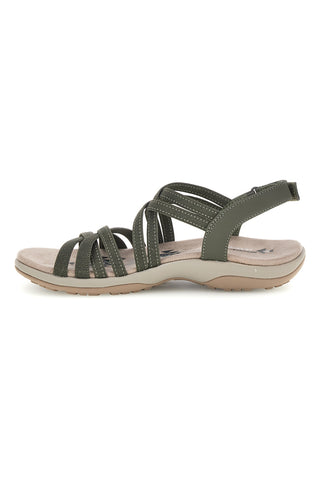Olivgrüne Sandalen mit verstellbaren Gummibändern Skechers REGGAE SLIM SUMMER GETAWAY
