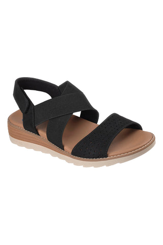 Schwarze Sandalen mit kreuzförmigem Riemen und Arch Fit Skechers Arch Fit Oasis B Perf