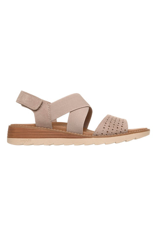 Taupe Sandalen mit Kreuzriemen und Arch Fit Skechers Arch Fit Oasis B Perf