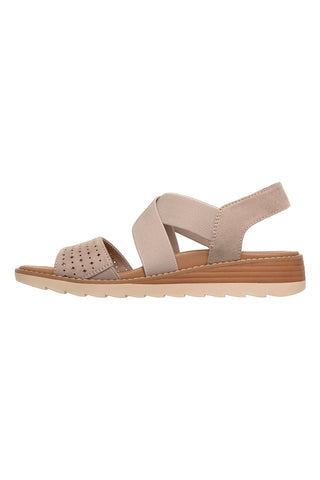 Taupe Sandalen mit Kreuzriemen und Arch Fit Skechers Arch Fit Oasis B Perf