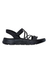 Schwarze Sandalen mit Gummibändern und Klettverschluss Skechers Go walk flex Sandale
