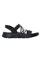 Schwarze Sandalen mit Gummibändern und Klettverschluss Skechers Go walk flex Sandale