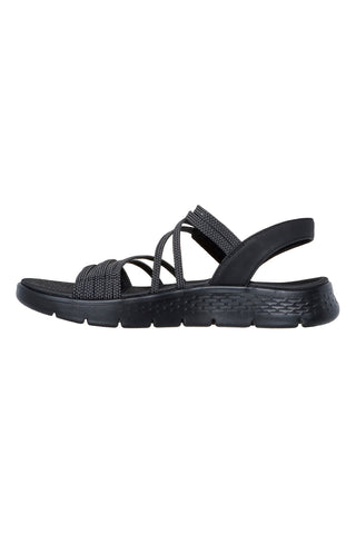 Schwarze Sandalen mit Gummibändern und Klettverschluss Skechers Go walk flex Sandale
