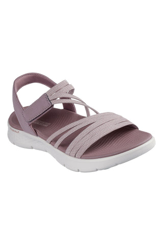 Rosa Sandalen mit Gummibändern Skechers Go walk flex Sandale