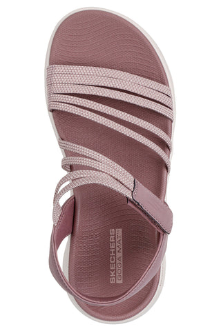 Rosa Sandalen mit Gummibändern Skechers Go walk flex Sandale
