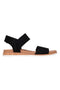 Schwarze Sandalen mit Klettverschluss und perforiertem Band Skechers Desert kiss low