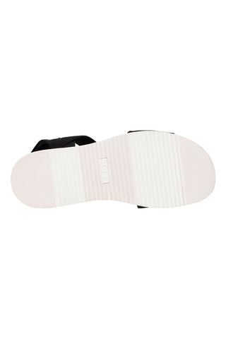 Schwarze Sandalen mit Klettverschluss und perforiertem Band Skechers Desert kiss low