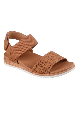 Braune Sandalen mit Klettverschluss und perforiertem Band Skechers Desert kiss low