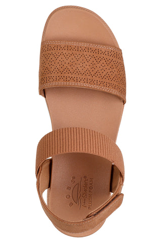Braune Sandalen mit Klettverschluss und perforiertem Band Skechers Desert kiss low
