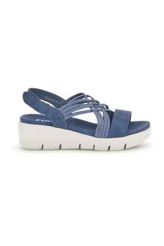 Blaue Sandalen mit geflochtenen Riemen und Klettverschluss The first active 24001A