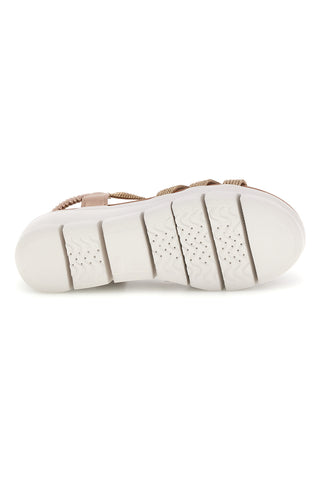 Sandali oro con applicazioni decorative e zeppa The first active 24001B