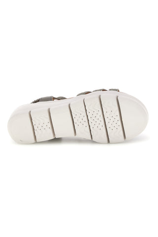 Sandali argento con applicazioni decorative e zeppa The first active 24001B
