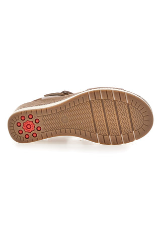 Sandali da donna rosa gold con doppia fascia e zeppa Relife 67172670103