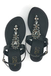 Schwarze Zehenstegsandalen mit Juwel Mon dieu PREA3574