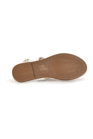 Weiße Sandalen mit runder Frontverzierung Mon Dieu PREA3712