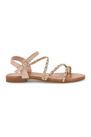 Beige Sandalen mit Zierkette Mon dieu PREA3682