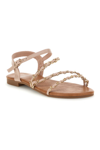 Beige Sandalen mit Zierkette Mon dieu PREA3682