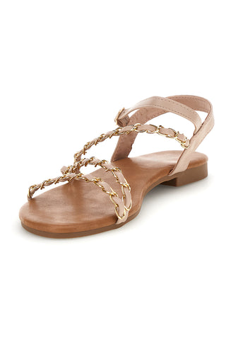 Beige Sandalen mit Zierkette Mon dieu PREA3682