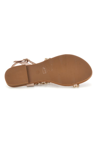 Beige Sandalen mit Zierkette Mon dieu PREA3682