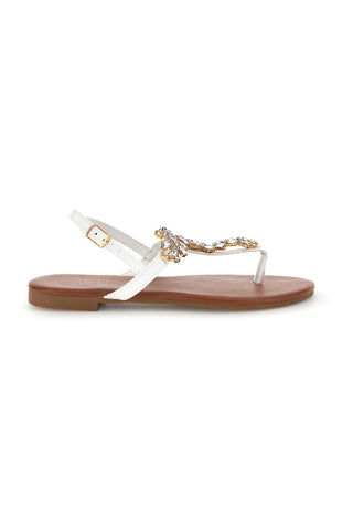 Weiße Zehenstegsandalen Mon dieu PRE3008